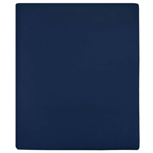 Rackhams Jersey Fitted Sheet Navy Blue 100x200 cm Cotton