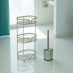 Rackhams Sage Green Bathroom Accessory Set Floor Caddy with Toilet Brush and Holder