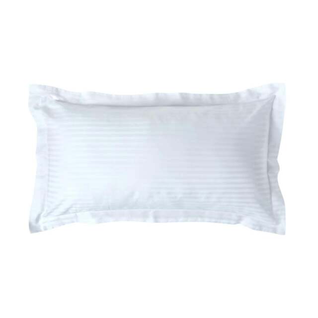 Rackhams Silky 330 TC Egyptian Cotton Satin Stripe Oxford Pillowcase, King Size - White - image 1