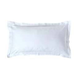 Rackhams Silky 330 TC Egyptian Cotton Satin Stripe Oxford Pillowcase, King Size - White - thumbnail 1