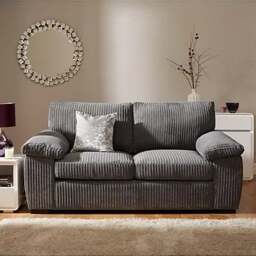 Rackhams Amalfi Jumbo Cord Grey Sofa 3+2 Fabric Sofa in Grey - 3 Seater & 2 Seater Set - thumbnail 2