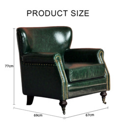 Rackhams U8 Vintage Armchair, Loft Style - Green - thumbnail 5