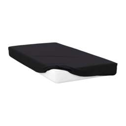 Rackhams 200 Thread Count Egyptian Cotton Fitted Sheet - Black - Black - Single - 100% Egyptian Cotton - thumbnail 1