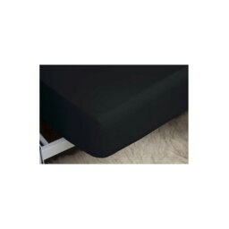 Rackhams 200 Thread Count Egyptian Cotton Fitted Sheet - Black - Black - Single - 100% Egyptian Cotton - thumbnail 3