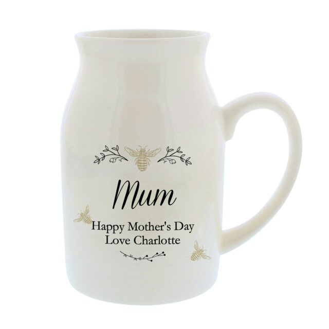 Rackhams Personalised Floral Bee Flower Jug Vase - image 1
