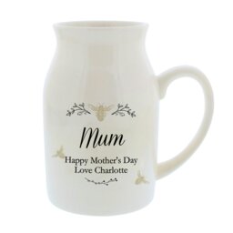 Rackhams Personalised Floral Bee Flower Jug Vase