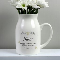 Rackhams Personalised Floral Bee Flower Jug Vase - thumbnail 2