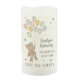 Rackhams Personalised Teddy & Balloons Nightlight LED Candle - thumbnail 2