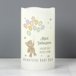 Rackhams Personalised Teddy & Balloons Nightlight LED Candle - thumbnail 4
