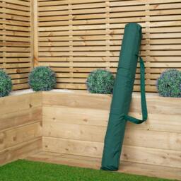 Rackhams 2.7m Outdoor Wooden Garden Parasol Sun Shade with Carry Bag in Green - thumbnail 3