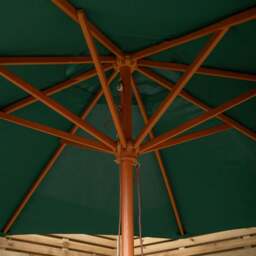 Rackhams 2.7m Outdoor Wooden Garden Parasol Sun Shade with Carry Bag in Green - thumbnail 6