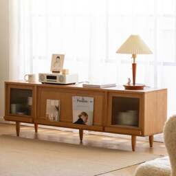 Rackhams Gwendolyn Rattan TV Stand - 150cm - Rattan Door - thumbnail 3