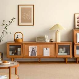 Rackhams Gwendolyn Rattan TV Stand - 150cm - Rattan Door - thumbnail 4