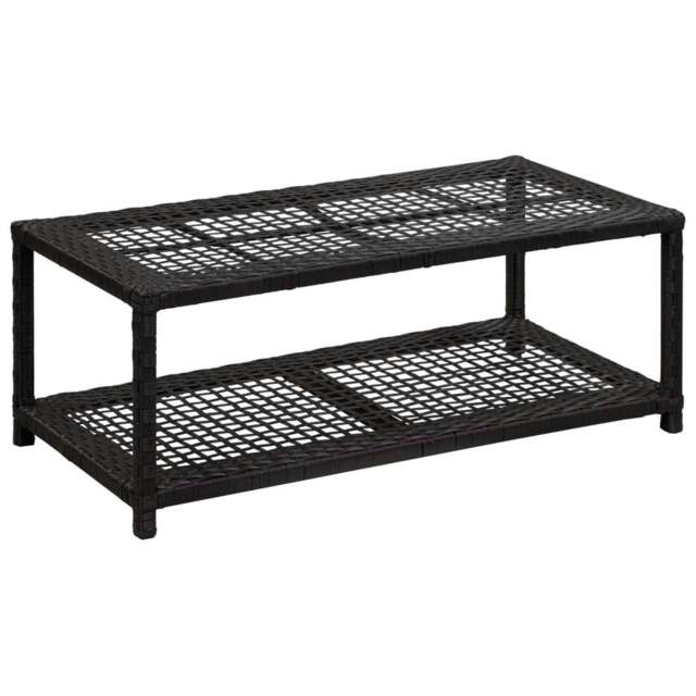 Rackhams Shoe Bench Black 80x40x30 cm Poly Rattan