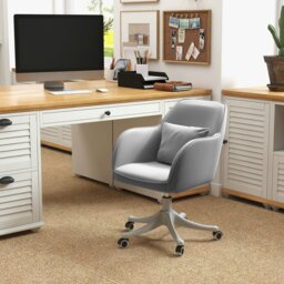 Rackhams Office Chair with Electric Vibration Massage Lumbar Pillow, Blue - Grey