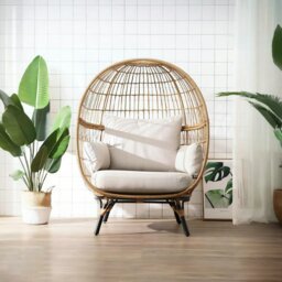 Rackhams Simera Rattan Garden Ball Chair with Stand, Indoor/ Outdoor Furniture - thumbnail 1