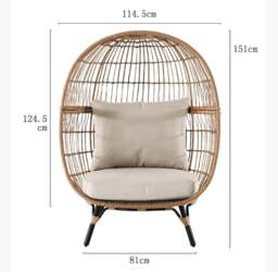 Rackhams Simera Rattan Garden Ball Chair with Stand, Indoor/ Outdoor Furniture - thumbnail 5