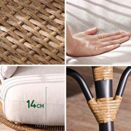 Rackhams Simera Rattan Garden Ball Chair with Stand, Indoor/ Outdoor Furniture - thumbnail 4