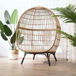 Rackhams Simera Rattan Garden Ball Chair with Stand, Indoor/ Outdoor Furniture - thumbnail 3