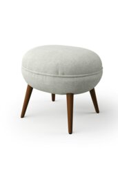 Rackhams Flemming 54Cm Wide Linen Oval Footstool - Beige - thumbnail 3