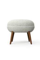 Rackhams Flemming 54Cm Wide Linen Oval Footstool - Beige - thumbnail 4