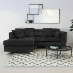 Rackhams Victoria Modern Plush Velvet 4 Seater Corner Sofa - Grey - Left Hand Facing - thumbnail 5