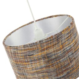 Rackhams Vintage Lined Linen Fabric Lamp Shade in Mustard Burgundy and Grey - thumbnail 3