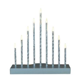 Rackhams 26cm Battery Operated Silver Light up Christmas Candle Bridge with 9 Warm White LEDs - thumbnail 3