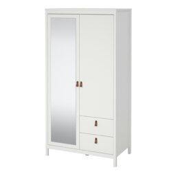 Rackhams Barcelona Wardrobe with 1 door + 1 mirror door + 2 drawers White - White - Malemine - 1 - thumbnail 3