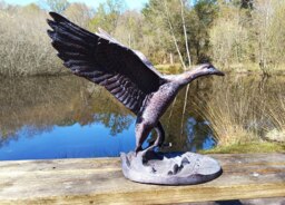 Rackhams Flying Duck Garden Sculpture Ornament Decor - Cast Aluminium - Large - 1 - thumbnail 3