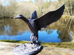 Rackhams Flying Duck Garden Sculpture Ornament Decor - Cast Aluminium - Large - 1