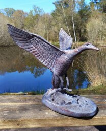Rackhams Flying Duck Garden Sculpture Ornament Decor - Cast Aluminium - Large - 1 - thumbnail 2