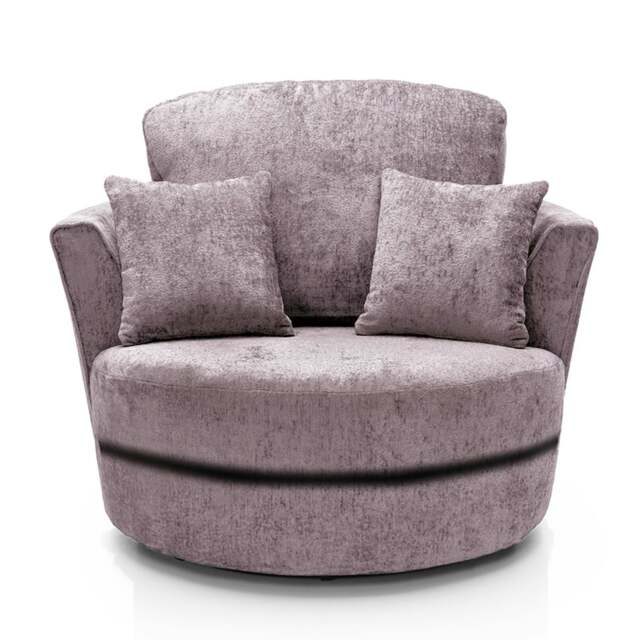 Rackhams Monaco Chenille Fabric Swivel Chair - Pink - image 1