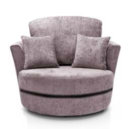 Rackhams Monaco Chenille Fabric Swivel Chair - Pink - thumbnail 1