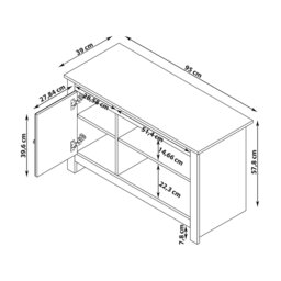 Rackhams WILDWOOD WOOD VENEER TV STAND 50 RUSTIC GREY - Grey - thumbnail 3