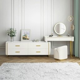 Rackhams Devorit Dressing Table, White - Option 2 ( With 50cm Chest of Drawers ) - No Stool - thumbnail 3