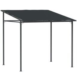 Rackhams 2.4 x 2.4 m Wall Mounted Pergola Gazebo, UPF30+, Dark Grey - Cream - Metal, Polyester - 238L x 238W x 235H cm - thumbnail 2