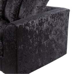 Rackhams Dylan Crushed Velvet 4 Seater Fabric Corner Sofa in Black - Right Hand Corner - thumbnail 4