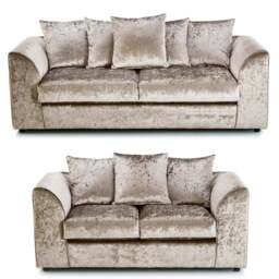 Rackhams Crystal Crushed Velvet Sofa Suite Scatter Back - Silver - thumbnail 4