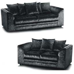 Rackhams Crystal Crushed Velvet Sofa Suite Scatter Back - Silver - thumbnail 3