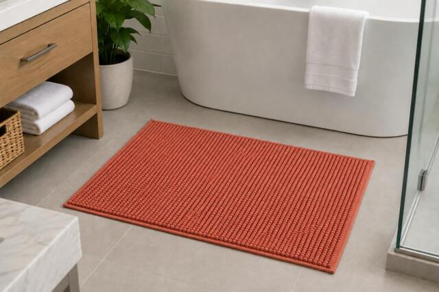 Rackhams Noodle Bath Mats - Burnt Orange - 40x60cm - image 1