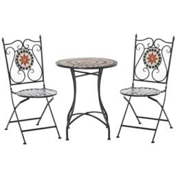 Rackhams Rakamo 3 Piece Mosaic Garden Outdoor Bistro Table And Chair Set Orange - thumbnail 2