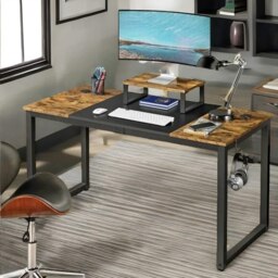 Rackhams Industrial Writing Desk With Moveable Monitor Mount - thumbnail 5