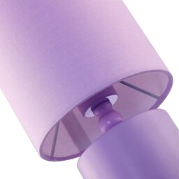 Rackhams Modern Soft Lilac Glossy Table Lamp with Cotton Fabric Drum Shade - thumbnail 5
