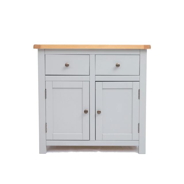 Rackhams Argenta Light Grey 2 Drawer 2 Door Sideboard Brass Knob - Light Grey - image 1