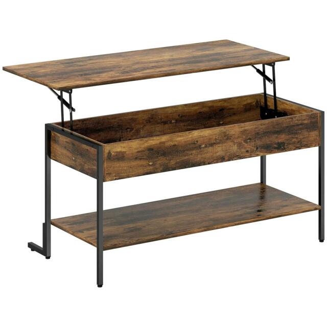 Rackhams Lift-Top Coffee Table, with Storage - Rustic Brown