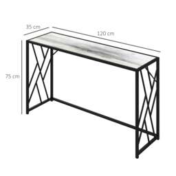 Rackhams Console Table, Industrial Sofa Table with Metal Frame for Living Room, Hallway, 120 cm, Grey - Grey - thumbnail 3