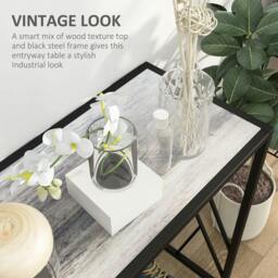 Rackhams Console Table, Industrial Sofa Table with Metal Frame for Living Room, Hallway, 120 cm, Grey - Grey - thumbnail 5