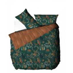 Rackhams Forest Fauna Duvet Cover Set - Emerald Green - Double - Emerald Green - 50% Polyester/50% Cotton