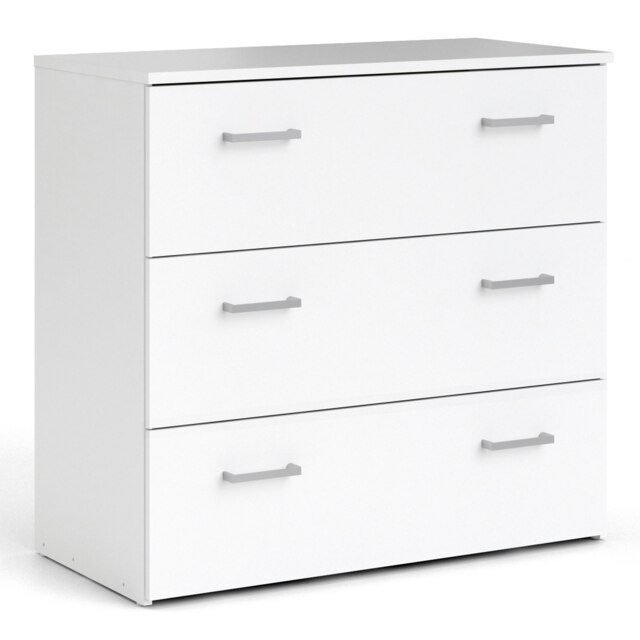 Rackhams Space Chest of 3 Drawers in White - White - Matt - Melamine - image 1